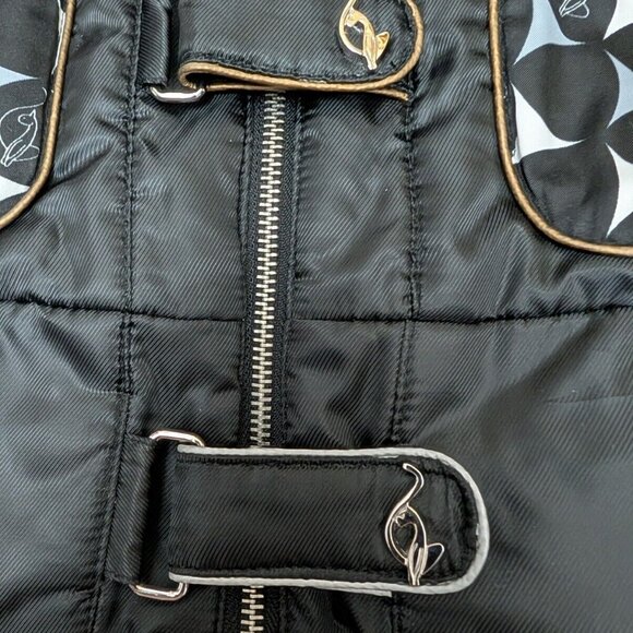 Vintage Baby Phat Bomber Puffer Jacket XL Y2K White Black Striped Spell Out Logo - Picture 11 of 16